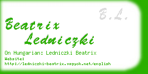 beatrix ledniczki business card